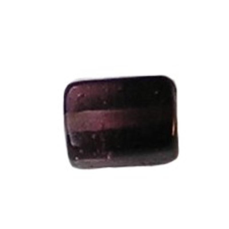 Glaskraal. 8X8x12mm. Donker Amethyst Rechthoekig voor het maken van sieraden en accessoires