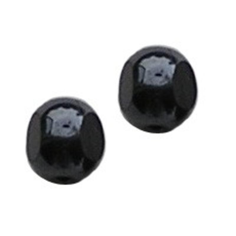 Glaskraal. 6mm. Zwart. Hematiet. Driekantig.