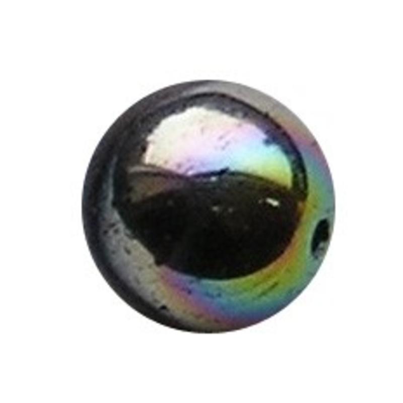 Glaskraal. 6mm. Zwart. Vitrail.