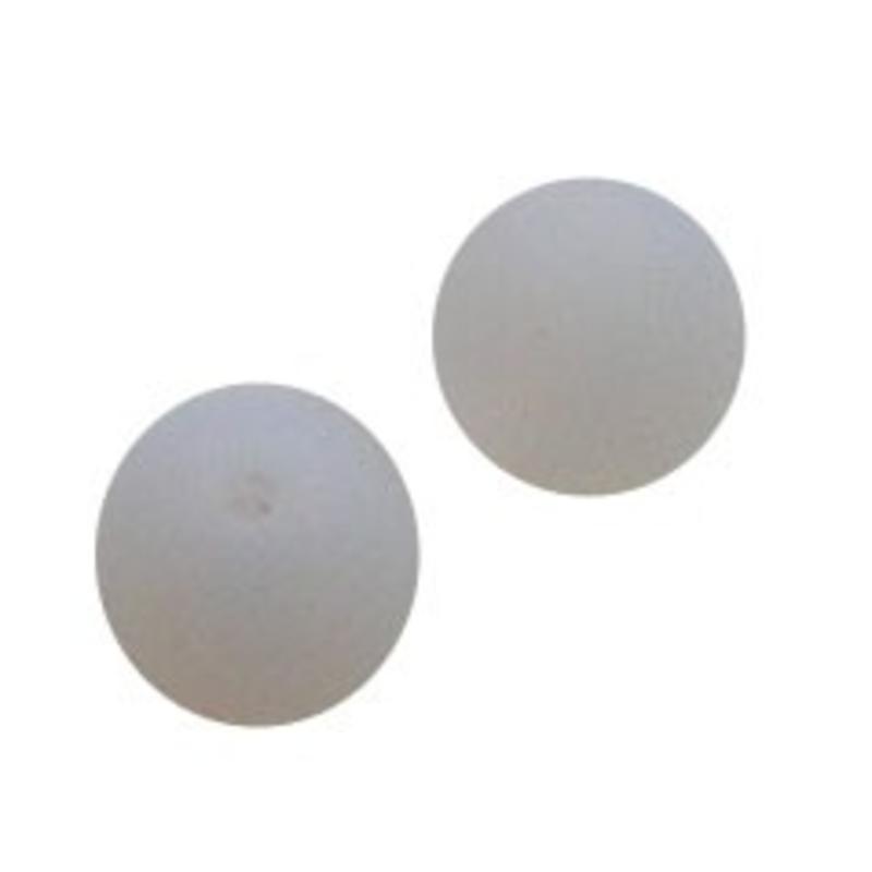 Glaskraal. 8mm. Mat. White Opal.