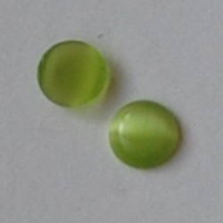 Cabochon. Lime. Glas Cateye. Rond. 8mm.