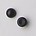 Cabochon 12mm. Zwart Opaque. Glas Rond.