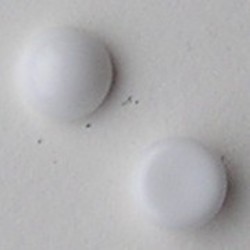 Cabochon 12mm. Wit Opaque. Glas Rond.