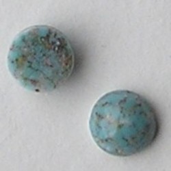 Cabochon 8mm. Turquoise Gemeleerd Italiaans Glas Rond.