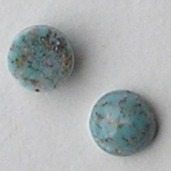 Cabochon. Gemeleerd Turquoise. Glas. Rond. 8mm.