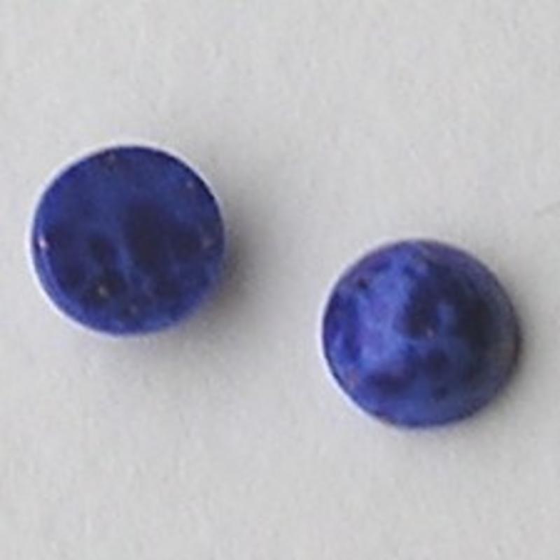 Cabochon. Gemeleerd Donkerblauw. Glas. Rond. 8mm.