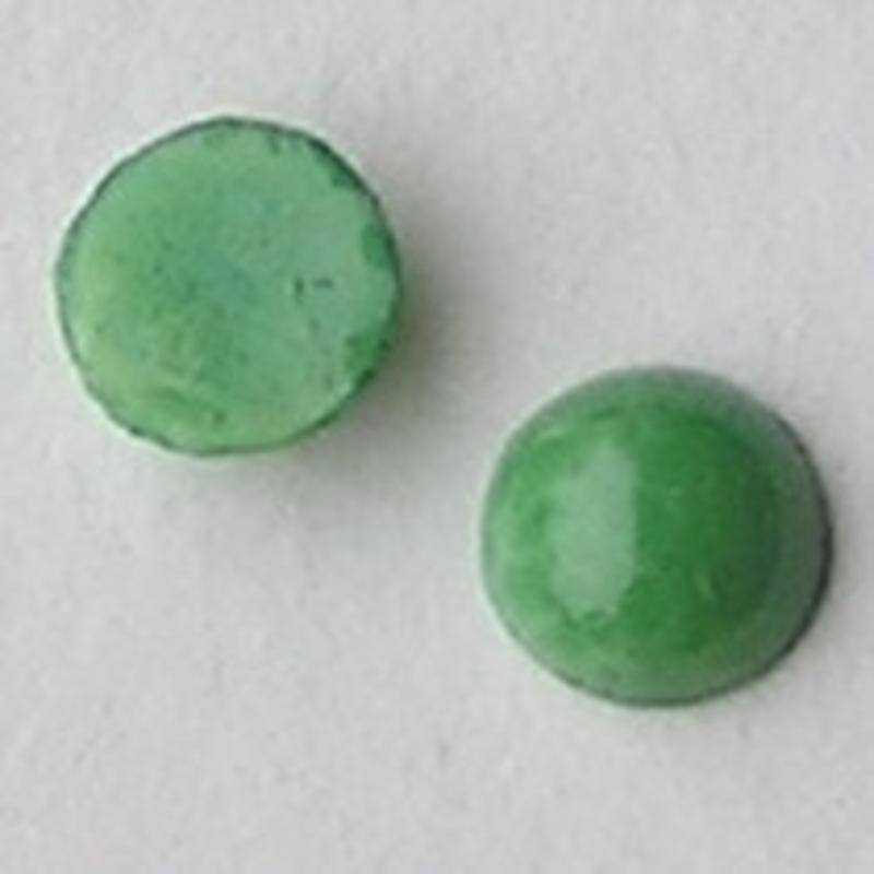 Cabochon. Gemeleerd Lichtgroen. Glas. Rond. 8mm.