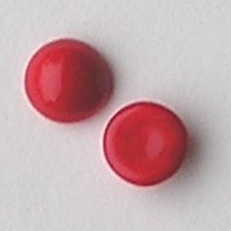 Cabochon. Lichtrood Opaque. Glas. Rond. 8mm.