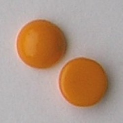 Cabochon 8mm. Oranje Opaque. Glas Rond.