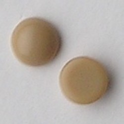 Cabochon 8mm. Beige Opaque. Glas Rond.