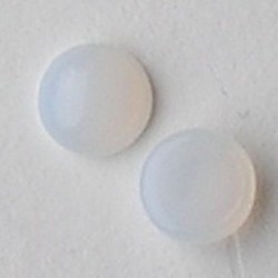 Cabochon. White Opal. Glas. Rond. 8mm.
