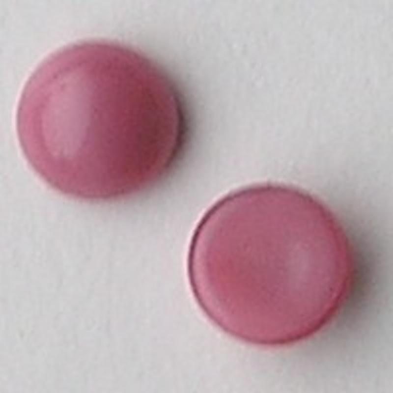 Cabochon 8mm. Roze Opal. Glas Rond.