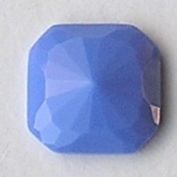 Cabochon. 24x24mm. Blue Opaque. Glas. Vierkant.