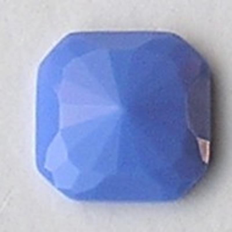 Cabochon. Blue Opaque. Glas. Vierkant. 24x24mm.