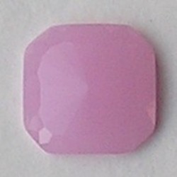 Cabochon. 24x24mm. Roze Opal. Glas. Vierkant.