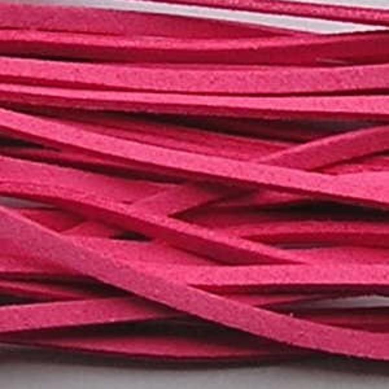 Imitatie Suede Veter. 3 mm x1 meter Zuurstok Roze