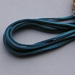 Imitatie Suede Veter. Ocean Blue Lengte 1 mtr. x 3mm.