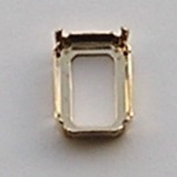 Rechthoekig Rijgkastje. Goudkleurig. 13x18mm. 2 Gaats in de Lange Kant.