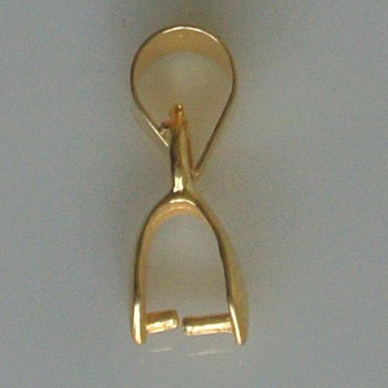 Hangertje Goudkleurig. 4x13mm. Voor kleine Pendant hangertjes.