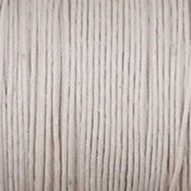 Waxkoord. 1mm. Creme. Per meter van de rol