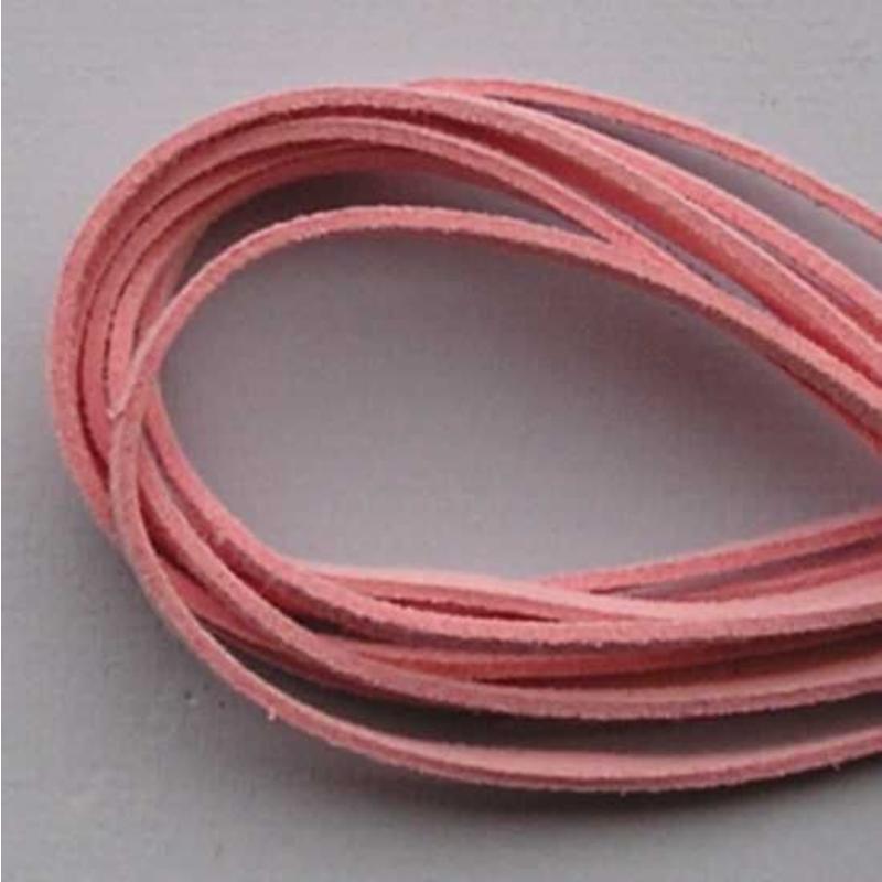 Imitatie Suede Veter. 3 mm x1 meter Baby Roze