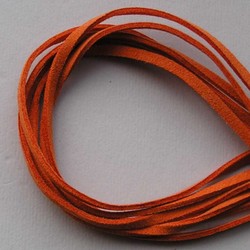 Imitatie Suede Veter. 3 mm x1 meter Oranje