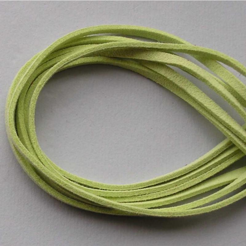 Imitatie Suede Veter. 3 mm x1 meter Appelgroen