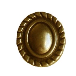 Leerschuif Ovaal. 15x18mm. Voor dik leer. Goudkleurig.