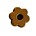 Leerschuif 13mm. Bloemetje Goudkleurig.