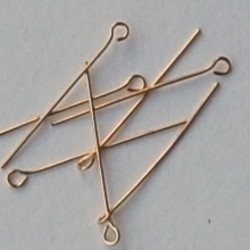 Eyepins. Hoogwaardige kwaliteit. Brass. 32mm. Goudkl. Per 20 stuks voor.