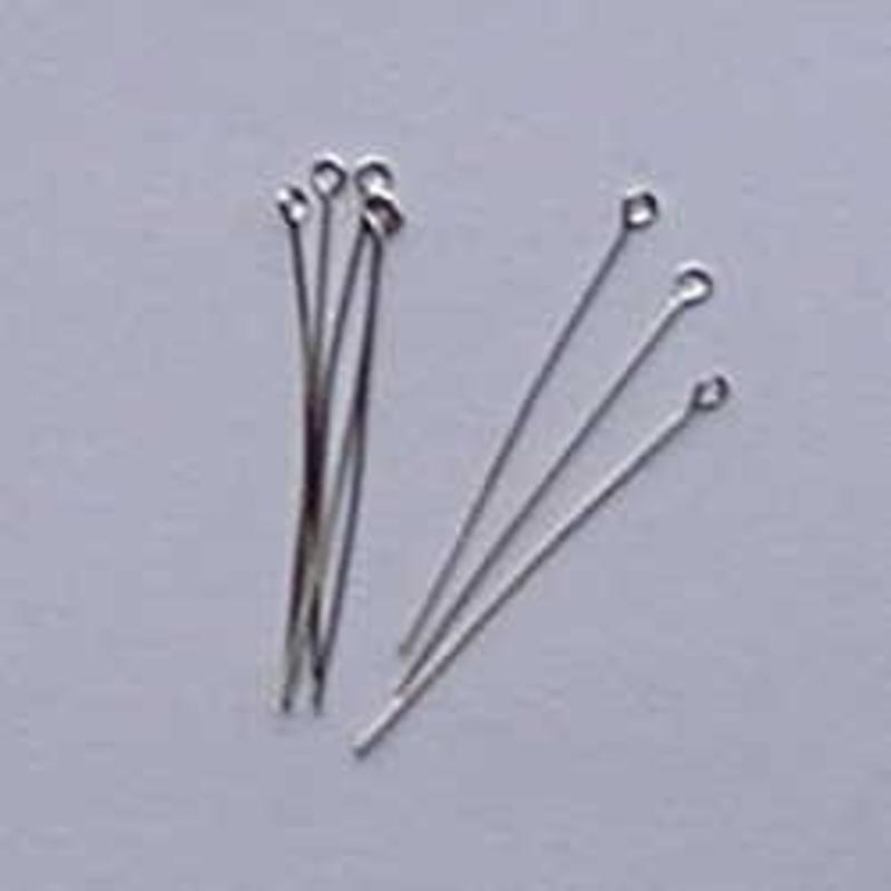 Eyepins. 0.6x32mm. Zilverkleurig. 100 stuks voor