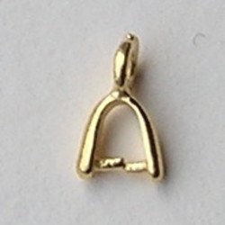 Hangertje Goudkleurig. 9mm. Voor kleine Swarovski Pendant hangertjes.