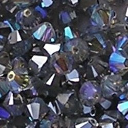 SWAROVSKI ELEMENTS Konisch Geslepen Glaskraal. Crystal AB Special custom Chroom coated. 6mm. Per stuk.
