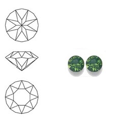 SWAROVSKI ELEMENTS Swarovski Similisteen 4mm pp32. xilion chaton Palace Green Opal