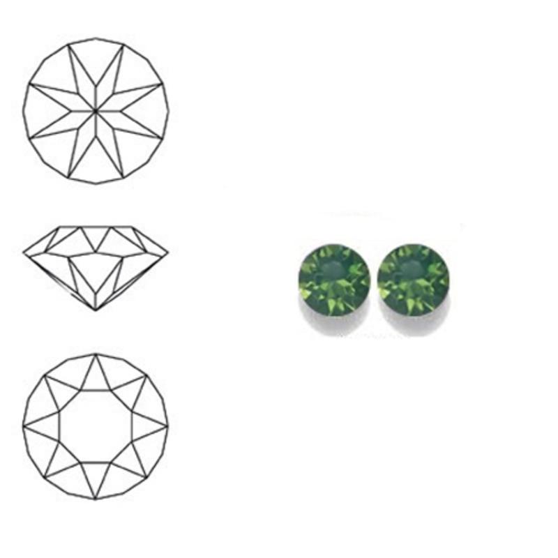 SWAROVSKI ELEMENTS Swarovski Similisteen 4mm pp32. xilion chaton Palace Green Opal