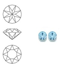 SWAROVSKI ELEMENTS Swarovski Similisteen 4mm pp32. xilion chaton Aquamarine