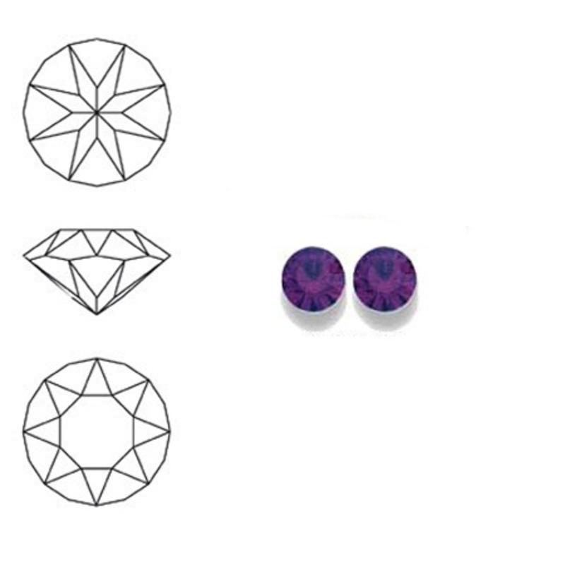 SWAROVSKI ELEMENTS Swarovski Similisteen 4mm pp32. xilion chaton Amethyst