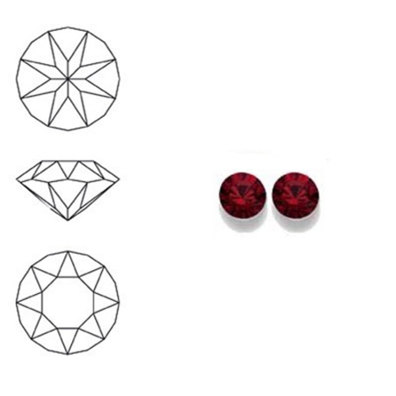 SWAROVSKI ELEMENTS Similisteen. Siam. pp19. 2.5-2.6mm. Per stuk