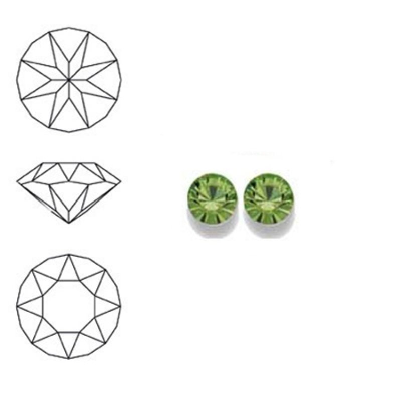 SWAROVSKI ELEMENTS Swarovski Similisteen 2.5mm pp19. xilion chaton Peridot