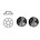 SWAROVSKI ELEMENTS Plaksteen. Jet Hematiet. ss34. 7.1mm.