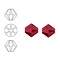 SWAROVSKI ELEMENTS Conically cut glass bead. 4mm. Dark Red Coral.