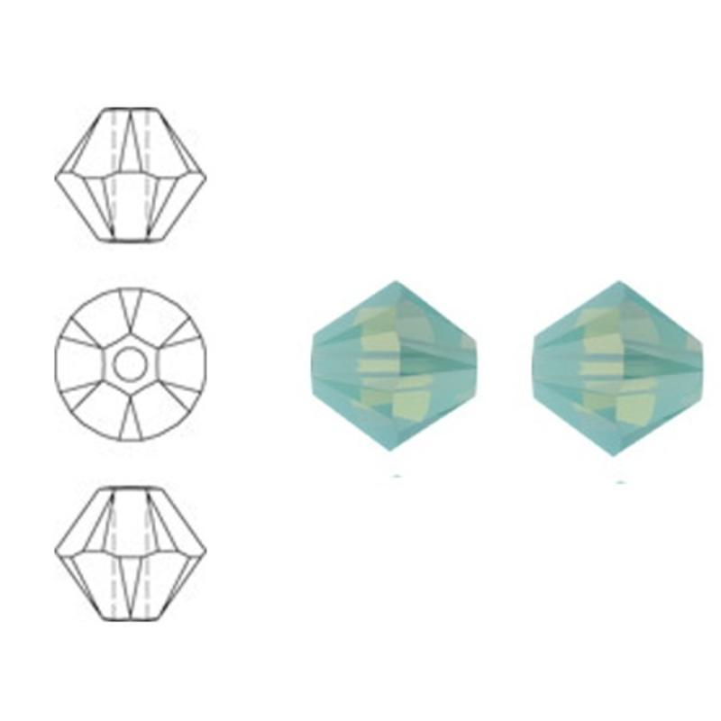 SWAROVSKI ELEMENTS Konisch Geslepen Glaskraal. 4mm. Pacific Opal. Per stuk