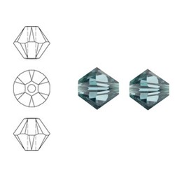 SWAROVSKI ELEMENTS Konisch Geslepen Glaskraal. 4mm. Indian Sapphire.