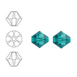 SWAROVSKI ELEMENTS Conically cut glass bead. 4mm. Xilion Bead Blue Zirkon.