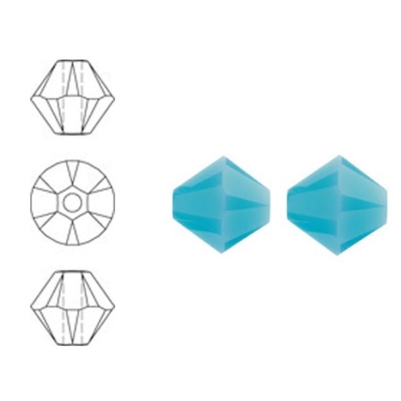 SWAROVSKI ELEMENTS Conically cut glass bead. 4mm Turquoise.