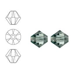 SWAROVSKI ELEMENTS Konisch Geslepen Glaskraal. 4mm. Black Diamond.