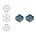 SWAROVSKI ELEMENTS Konisch Geslepen Glaskraal. 4mm. White Opal Sky Blue.