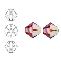 SWAROVSKI ELEMENTS Konisch Geslepen Glaskraal. 4mm. Siam Satin.