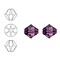 SWAROVSKI ELEMENTS Conically cut glass bead. 6mm. Amethyst.