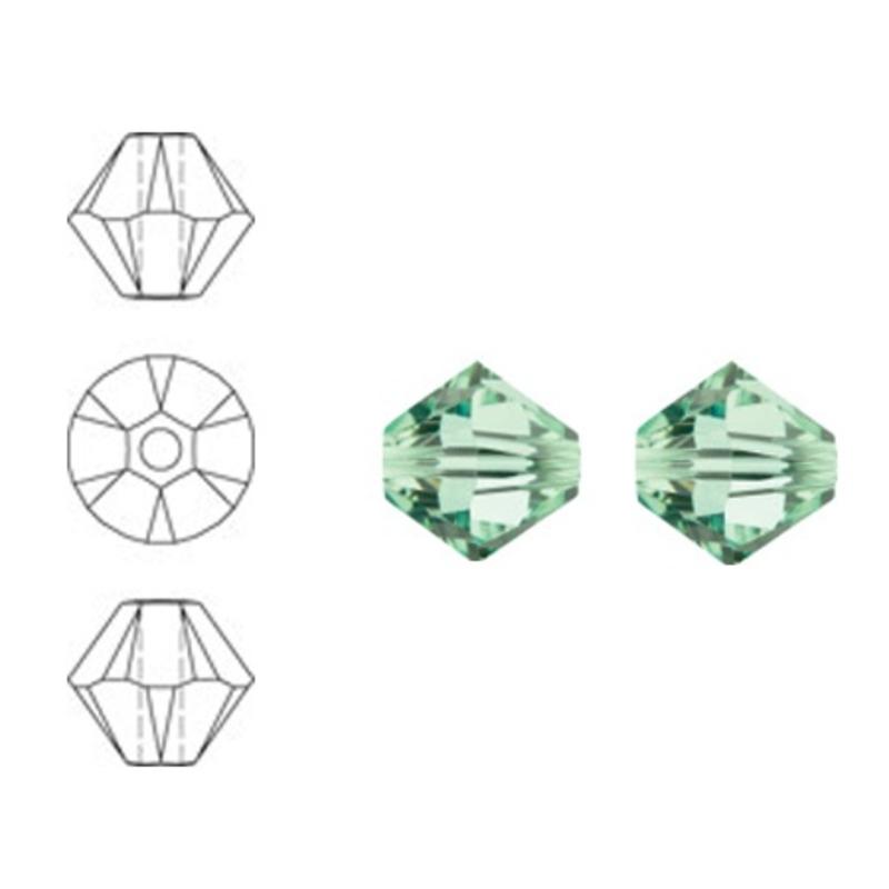 SWAROVSKI ELEMENTS Conically cut glass bead. 6mm. Xilion Bead Chrysolite.